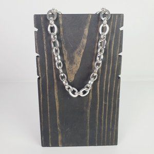 Vintage Y2K 1999 Nine West Rolo Chain Link Lobster Claw Choker Necklace